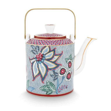 Pip Studio Oriental Flower Festival 1L Teapot - Light Blue